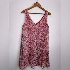 Charles Henry Pink and White Floral Chiffon Mini Sundress Size Small